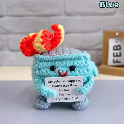 Handmade Emotional Support Gift - Crochet Dumpster Raging Fire