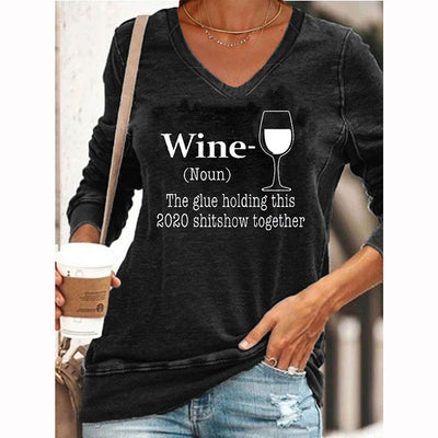 Wine V-neck Sweatshirt