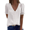 Lace V-Neck Blouse (5 Colors)