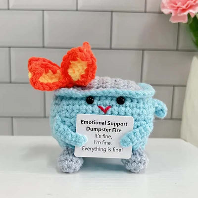 Handmade Emotional Support Gift - Crochet Dumpster Raging Fire