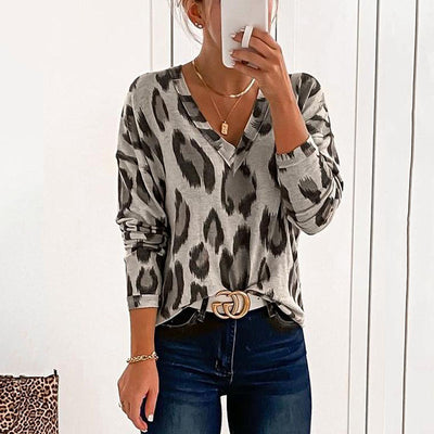 Leopard Print V Neck Top (6 Colors)