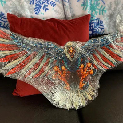 Handmade Bald Eagle with Flag Wings