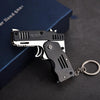 All Metal Mini Folding Rubber Band Gun Outdoor Military Sport Toy Keychain