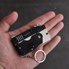 All Metal Mini Folding Rubber Band Gun Outdoor Military Sport Toy Keychain