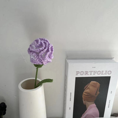 Handmade Knitted Décor Gift - Carnation - Light Purple