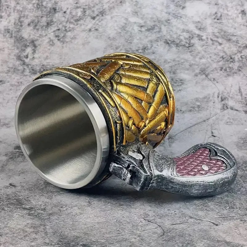 Stainless Steel Bullet Pattern Beer Mug