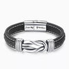 "Grandfather and Grandson Forever Linked Together" Braided Leather Bracelet - Love My Grandson