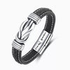 "Grandfather and Grandson Forever Linked Together" Braided Leather Bracelet - Love My Grandson