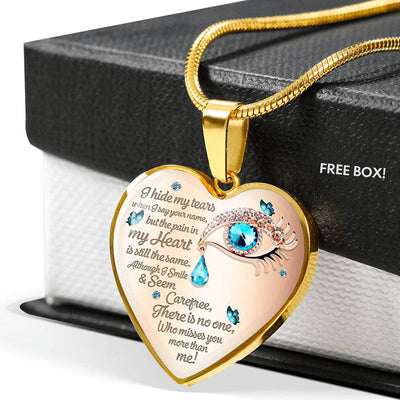 I Hide My Tears Heart Necklace