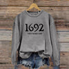 Women's 1692 They Missed One Salem Witch Printed Round Neck Long Sleeve Sweatshirt