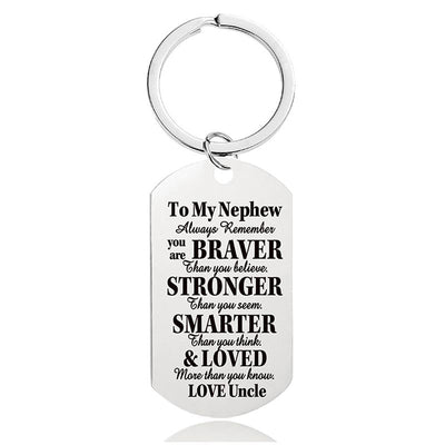 Always Remember You Are Braver Than You Believe - Inspirational Keychain - A918