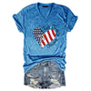 V-Neck Independence Day Print T-Shirt