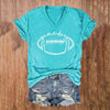 V-Neck Baseball Print T-Shirt