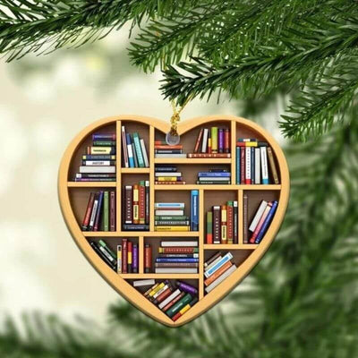 Book Lovers Heart Ornament