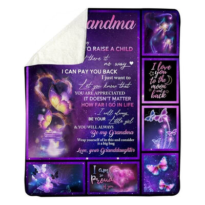 To My Grandma - From Grandddaughter - Butterfly A315 - Premium Blanket