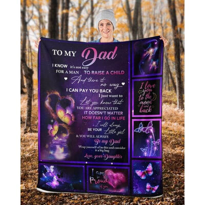 To My Dad - From Daughter - Butterfly A315 - Premium Blanket