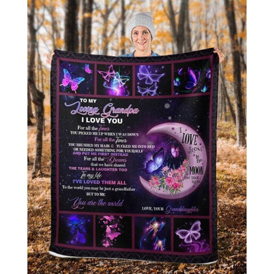 To My Grandpa - From Granddaughter - Butterfly A316 - Premium Blanket