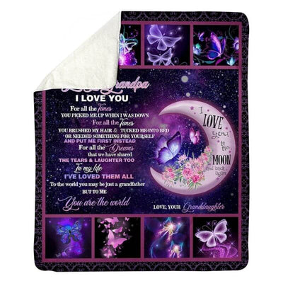 To My Grandpa - From Granddaughter - Butterfly A316 - Premium Blanket