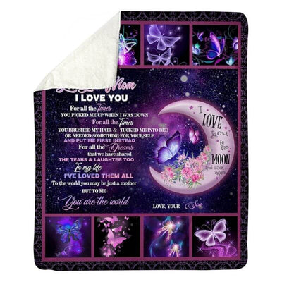 To My Mom - From Son - Butterfly A316 - Premium Blanket