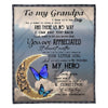 To My Grandpa - From Grandddaughter - Butterfly A314 - Premium Blanket