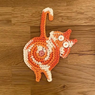 Cute Cat Knitted Kitten Butt Coasters