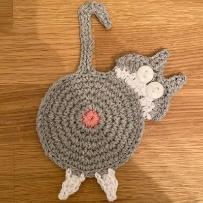 Cute Cat Knitted Kitten Butt Coasters