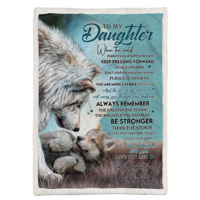 To My Daughter - From Dad - Wolf A246 - Premium Blanket