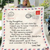 To My Daughter/Son - Sweet Words Letter A614 - Fleece Blanket