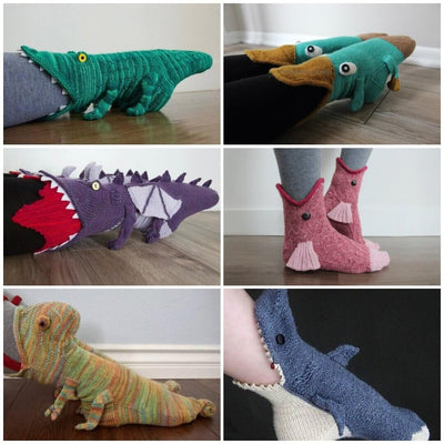 Knit Crocodile Socks