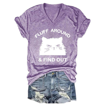 Fluff Around & Find Out V-Neck T-shirts