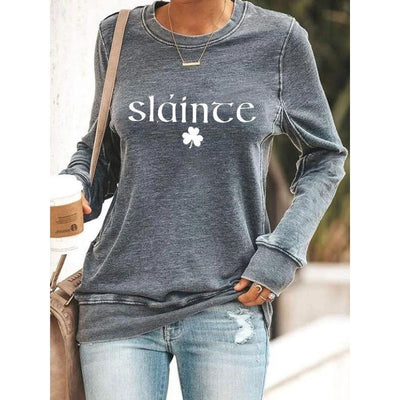 Women's Slainte St. Patrick's Day Print Sweatshirt