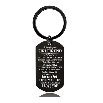 To My Girlfriend - I'll Be By Your Side Through Good And Bad Time - Inspirational Keychain - A915