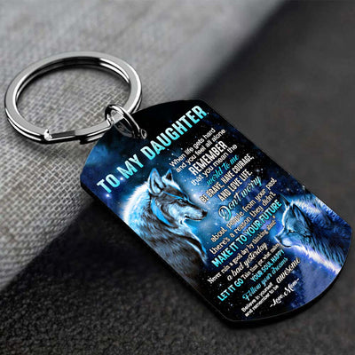 Let It Go - Wolf Multi Colors Personalized Keychain A882